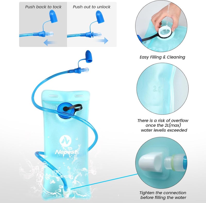 Nepest Hydration Pack Backpack for Women & Men, Lightweight Water Backpack with 2L Water Bladder for Hiking Cycling Running Biking - Image 5